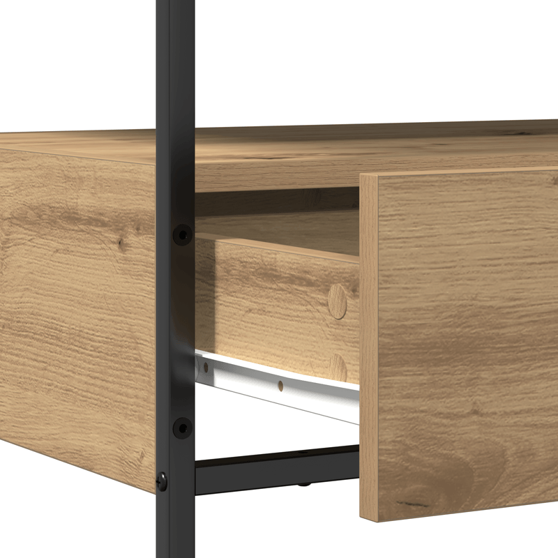 Casa si Gradina - Mobilier - Comode si corpuri - Console - Masuta consola, stejar artizanal, 75x40x75 cm, lemn si otel - Infinity.ro