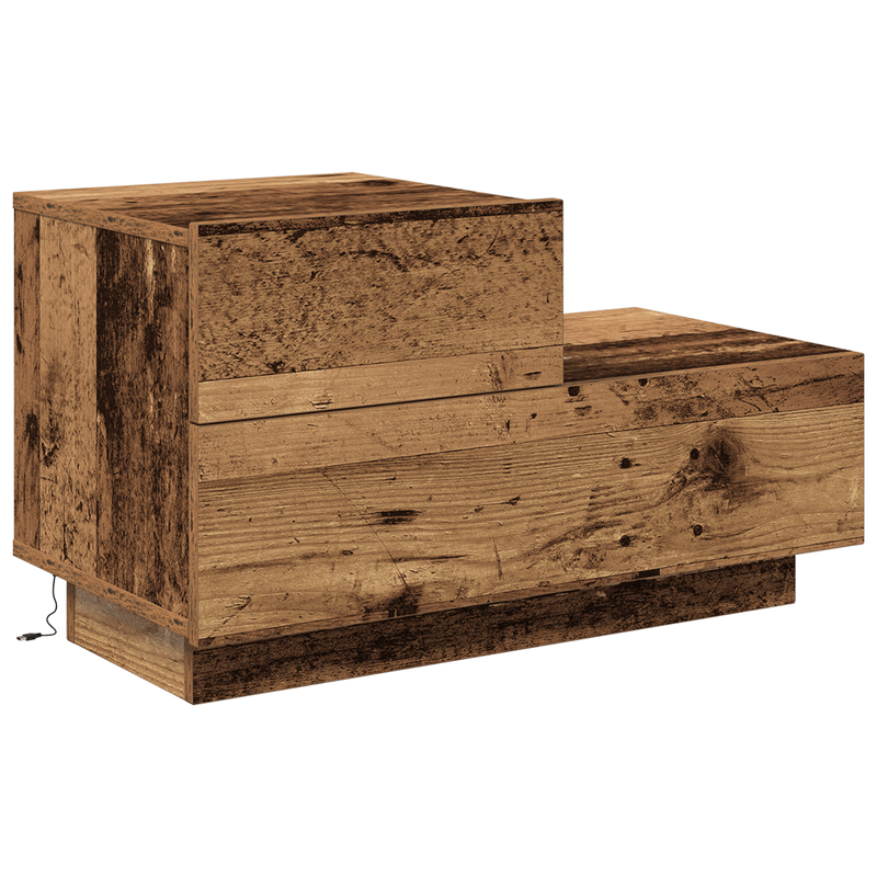 Casa si Gradina - Mobilier - Comode si corpuri - Noptiere - Noptiera cu LED-uri, lemn vechi, 100x36x49 cm - Infinity.ro