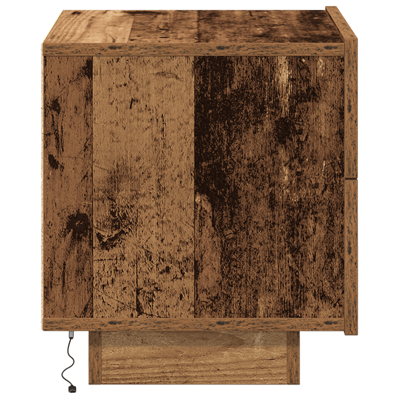Casa si Gradina - Mobilier - Comode si corpuri - Noptiere - Noptiera cu LED-uri, lemn vechi, 100x36x49 cm - Infinity.ro
