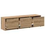 Casa si Gradina - Mobilier - Comode si corpuri - Comode - Dulap TV cu LED Stejar Lucrat Manual 140x34x40 cm Lemn Prelucrat - Infinity.ro