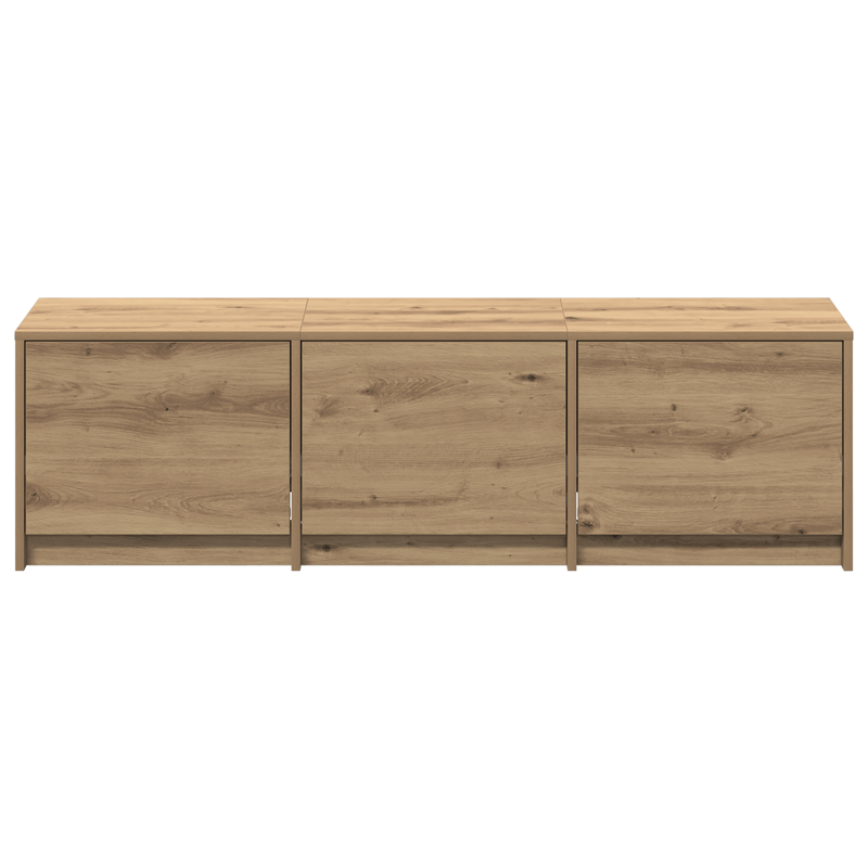 Casa si Gradina - Mobilier - Comode si corpuri - Comode - Dulap TV cu LED Stejar Lucrat Manual 140x34x40 cm Lemn Prelucrat - Infinity.ro