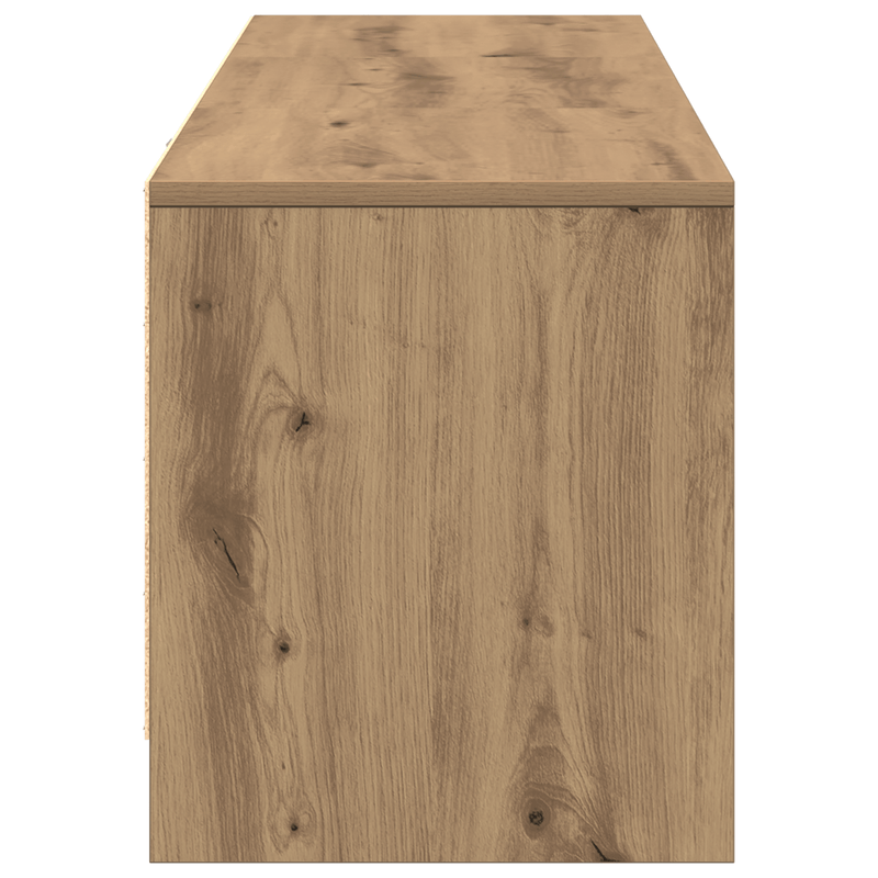 Casa si Gradina - Mobilier - Comode si corpuri - Comode - Dulap TV cu LED Stejar Lucrat Manual 140x34x40 cm Lemn Prelucrat - Infinity.ro