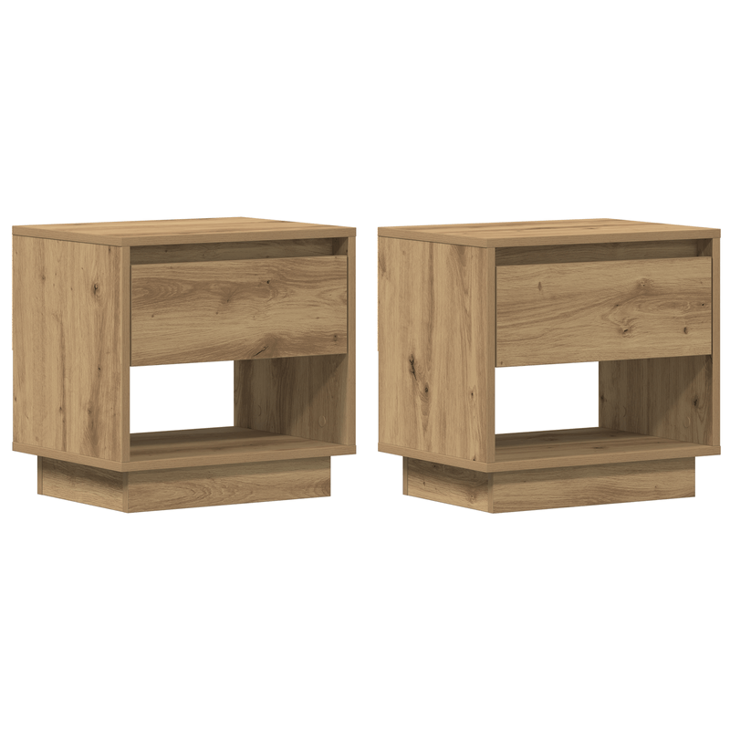 Casa si Gradina - Mobilier - Comode si corpuri - Noptiere - Noptiere, 2 buc. stejar artizanal, 45x34x47 cm, lemn prelucrat - Infinity.ro