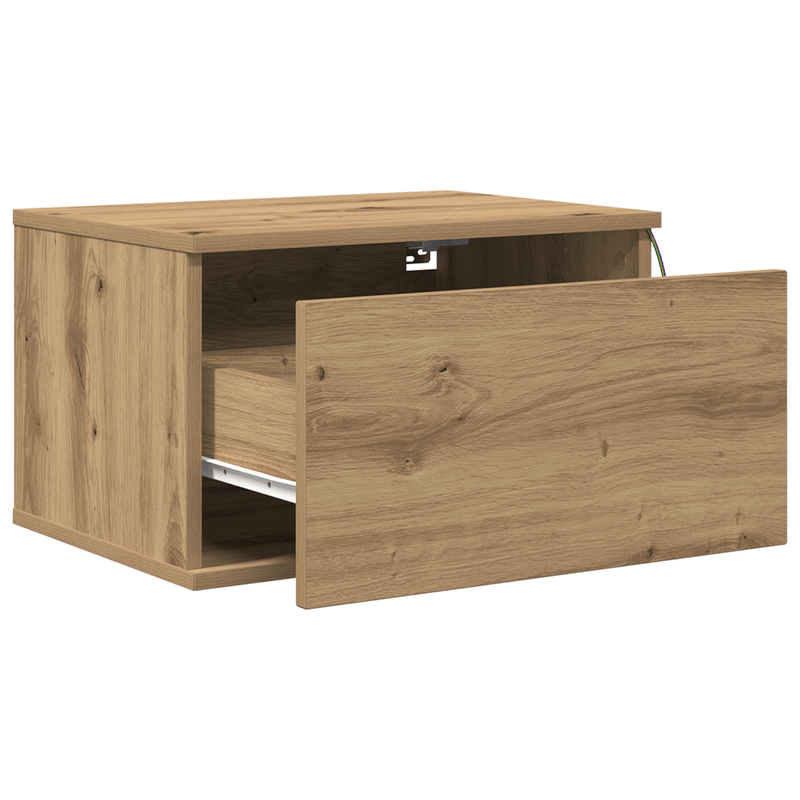 Casa si Gradina - Mobilier - Comode si corpuri - Noptiere - Noptiere cu LED-uri, de perete, 2 buc., stejar artizanal - Infinity.ro
