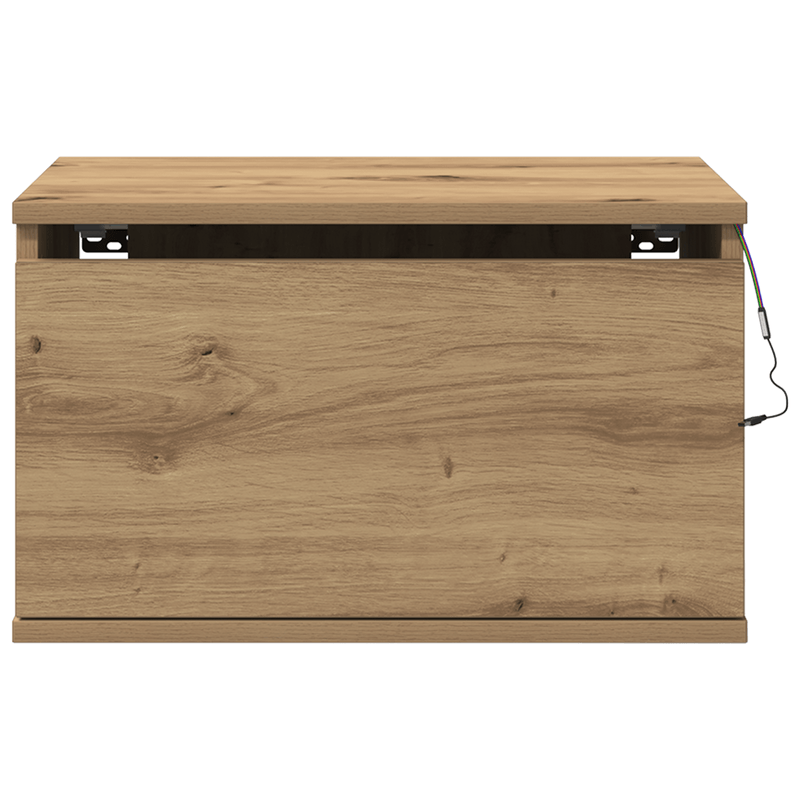 Casa si Gradina - Mobilier - Comode si corpuri - Noptiere - Noptiere cu LED-uri, de perete, 2 buc., stejar artizanal - Infinity.ro