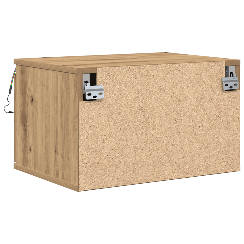 Casa si Gradina - Mobilier - Comode si corpuri - Noptiere - Noptiere cu LED-uri, de perete, 2 buc., stejar artizanal - Infinity.ro