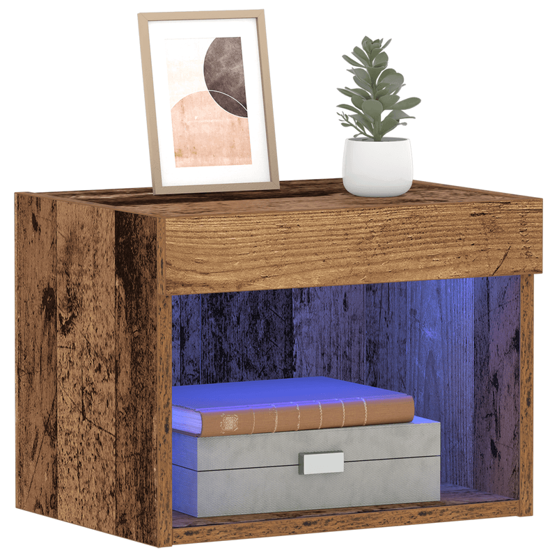 Casa si Gradina - Mobilier - Comode si corpuri - Comode - Dulap de perete cu LED-uri, lemn vechi, 40x30x30 cm - Infinity.ro