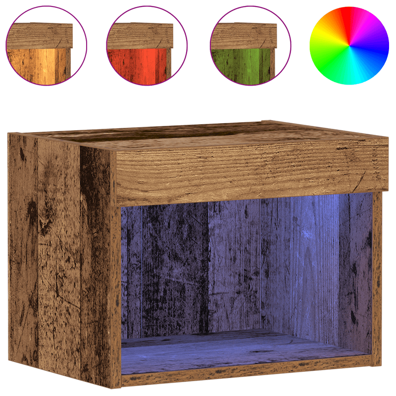 Casa si Gradina - Mobilier - Comode si corpuri - Comode - Dulap de perete cu LED-uri, lemn vechi, 40x30x30 cm - Infinity.ro