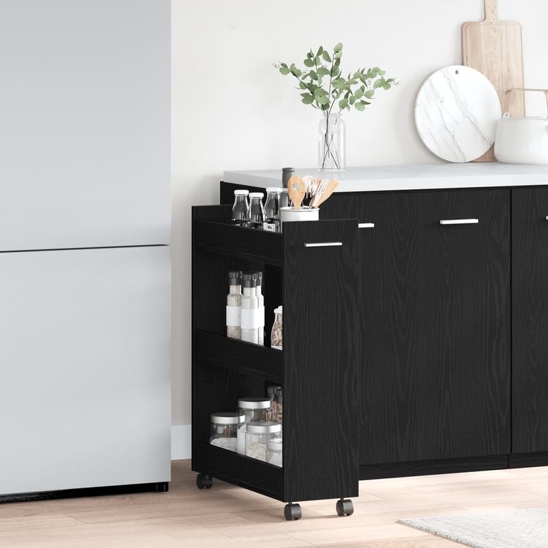 Casa si Gradina - Mobilier - Dulapuri si sifoniere - Dulapuri - Dulap cu roti, stejar negru, 60x22x79 cm, lemn prelucrat - Infinity.ro