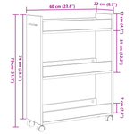 Casa si Gradina - Mobilier - Dulapuri si sifoniere - Dulapuri - Dulap cu roti, stejar negru, 60x22x79 cm, lemn prelucrat - Infinity.ro