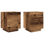 Casa si Gradina - Mobilier - Comode si corpuri - Noptiere - Noptiere cu LED-uri, 2 buc., lemn vechi, 45x40x55 cm - Infinity.ro