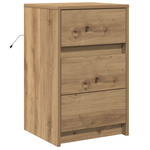 Casa si Gradina - Mobilier - Comode si corpuri - Noptiere - Noptiera cu LED-uri Stejar Artisan Lemn Ingineresc - Infinity.ro