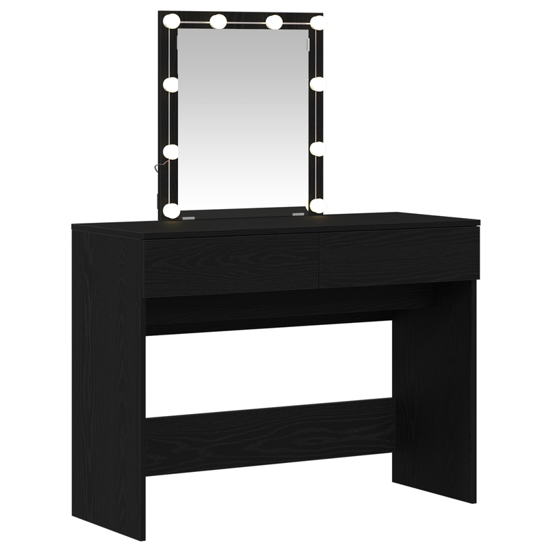 Casa si Gradina - Mobilier - Comode si corpuri - Masute de toaleta - Masa de toaleta oglinda & LED, stejar negru, lemn prelucrat - Infinity.ro