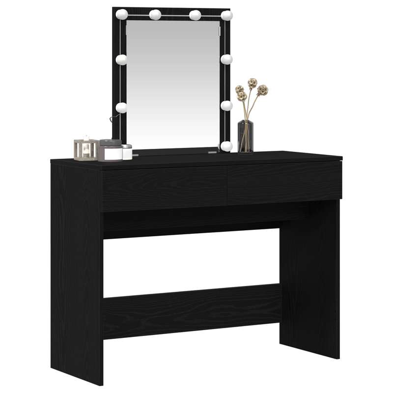 Casa si Gradina - Mobilier - Comode si corpuri - Masute de toaleta - Masa de toaleta oglinda & LED, stejar negru, lemn prelucrat - Infinity.ro