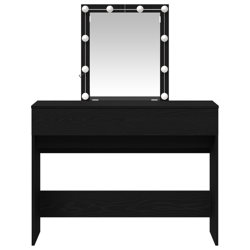 Casa si Gradina - Mobilier - Comode si corpuri - Masute de toaleta - Masa de toaleta oglinda & LED, stejar negru, lemn prelucrat - Infinity.ro