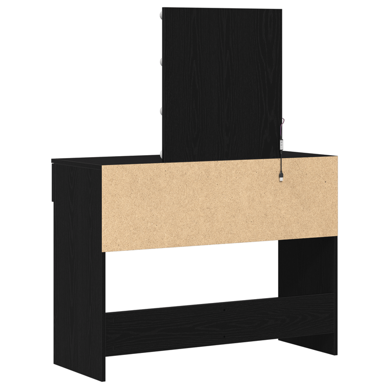 Casa si Gradina - Mobilier - Comode si corpuri - Masute de toaleta - Masa de toaleta oglinda & LED, stejar negru, lemn prelucrat - Infinity.ro