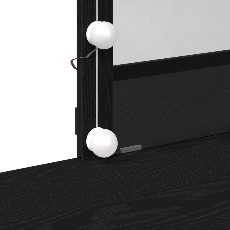Casa si Gradina - Mobilier - Comode si corpuri - Masute de toaleta - Masa de toaleta oglinda & LED, stejar negru, lemn prelucrat - Infinity.ro