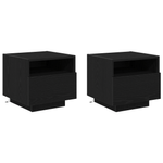 Casa si Gradina - Mobilier - Comode si corpuri - Noptiere - Noptiere cu LED-uri, 2 buc., stejar negru, 40x39x37 cm - Infinity.ro