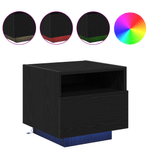 Casa si Gradina - Mobilier - Comode si corpuri - Noptiere - Noptiere cu LED-uri, 2 buc., stejar negru, 40x39x37 cm - Infinity.ro