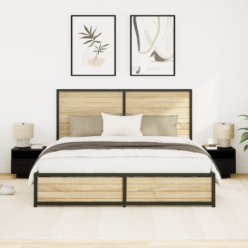 Casa si Gradina - Mobilier - Comode si corpuri - Noptiere - Noptiere cu LED-uri, 2 buc., stejar negru, 40x39x37 cm - Infinity.ro