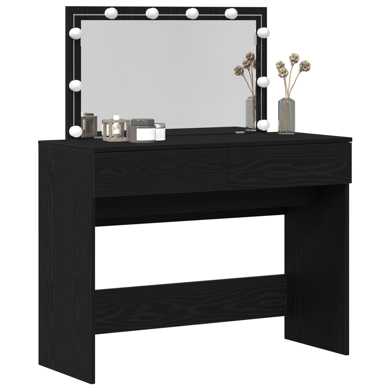 Casa si Gradina - Mobilier - Comode si corpuri - Masute de toaleta - Masa de Toaleta cu LED Stejar Negru 100x40x120 cm - Infinity.ro