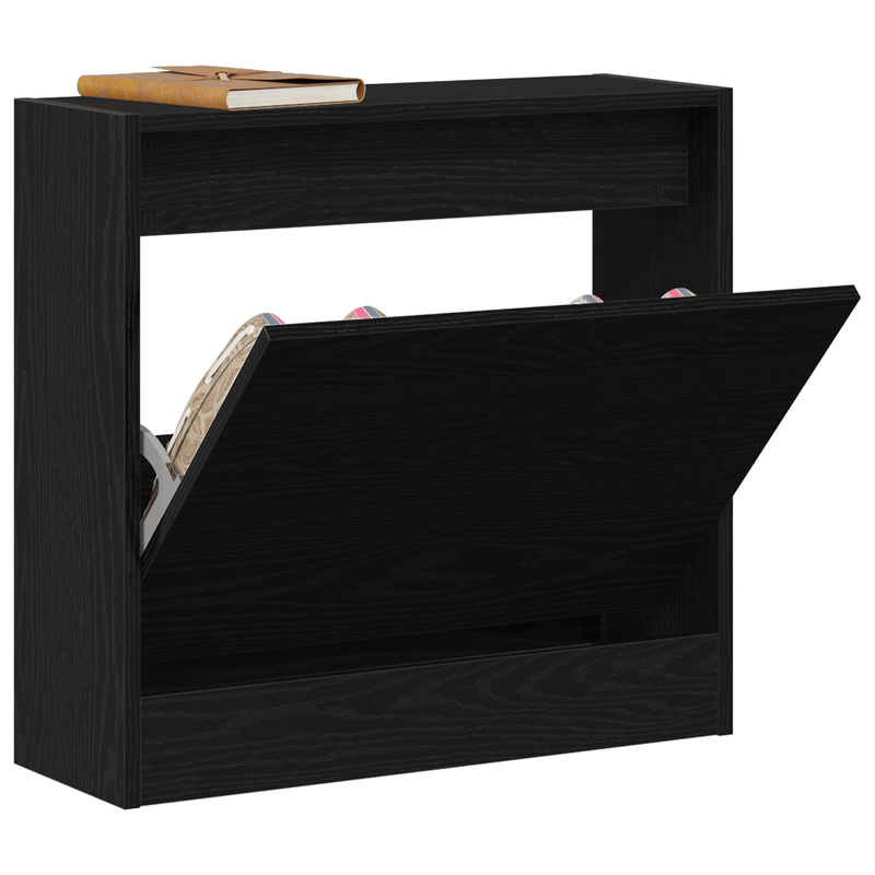 Casa si Gradina - Mobilier - Organizare si depozitare - Organizator incaltaminte - Cabinet pentru pantofi Negru Stejar 60x21x57 cm Lemn prelucrat - Infinity.ro