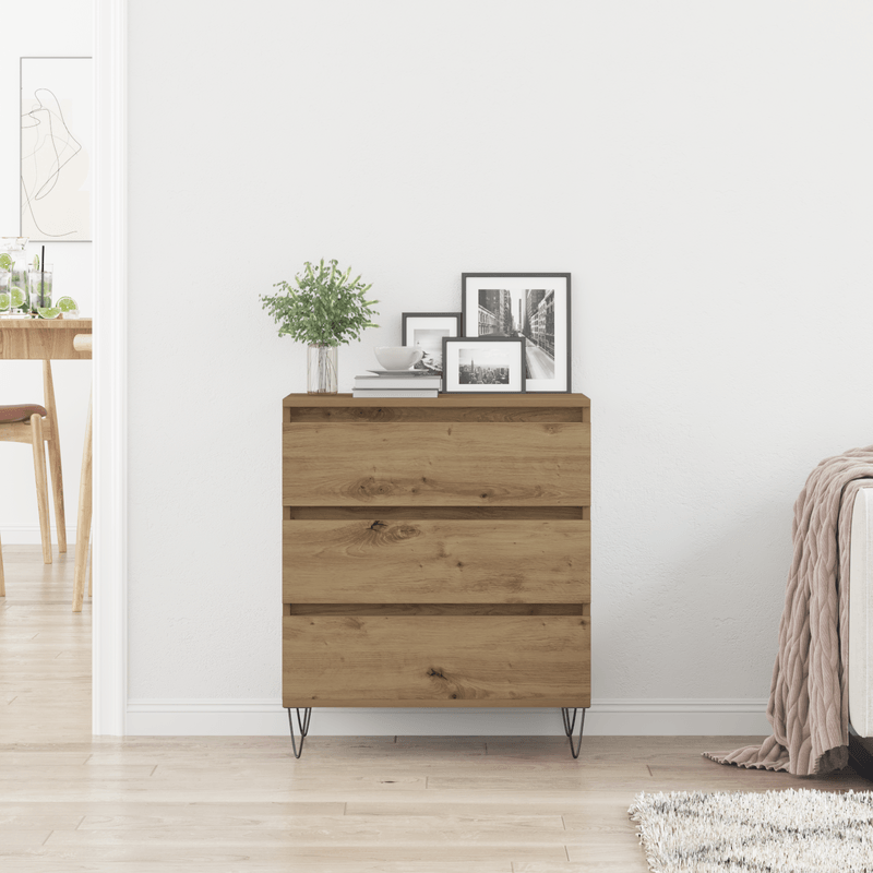 Casa si Gradina - Mobilier - Comode si corpuri - Comode - Dulap cu sertare, stejar artizanal, 60x35x70 cm, lemn prelucrat - Infinity.ro
