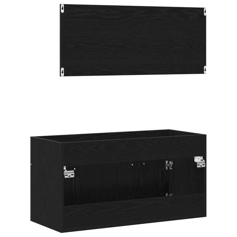 Casa si Gradina - Mobilier - Seturi de mobilier - Seturi baie - Set mobilier de baie, 2 Piese, stejar negru, lemn prelucrat - Infinity.ro