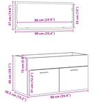 Casa si Gradina - Mobilier - Seturi de mobilier - Seturi baie - Set mobilier de baie, 2 Piese, stejar negru, lemn prelucrat - Infinity.ro