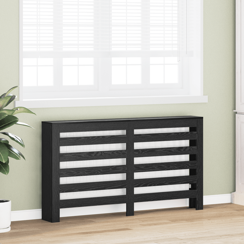 Casa si Gradina - Termice - Calorifere si accesorii - Accesorii calorifere - Husa de radiator stejar negru 149x20x82 cm lemn ingenierat - Infinity.ro