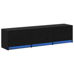 Casa si Gradina - Mobilier - Comode si corpuri - Comode - Cabinet TV cu LED Stejar Negru 162.5x34x40 cm Lemn prelucrat - Infinity.ro
