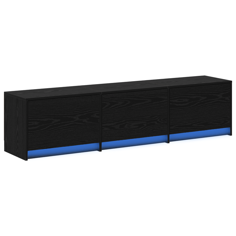 Casa si Gradina - Mobilier - Comode si corpuri - Comode - Cabinet TV cu LED Stejar Negru 162.5x34x40 cm Lemn prelucrat - Infinity.ro