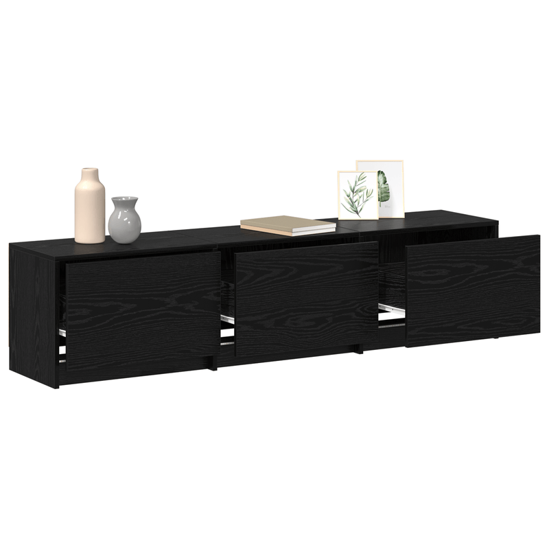 Casa si Gradina - Mobilier - Comode si corpuri - Comode - Cabinet TV cu LED Stejar Negru 162.5x34x40 cm Lemn prelucrat - Infinity.ro