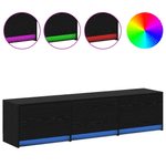 Casa si Gradina - Mobilier - Comode si corpuri - Comode - Cabinet TV cu LED Stejar Negru 162.5x34x40 cm Lemn prelucrat - Infinity.ro