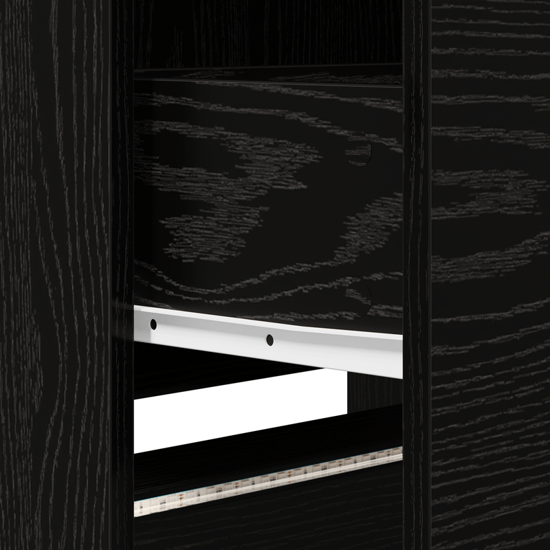 Casa si Gradina - Mobilier - Comode si corpuri - Comode - Cabinet TV cu LED Stejar Negru 162.5x34x40 cm Lemn prelucrat - Infinity.ro