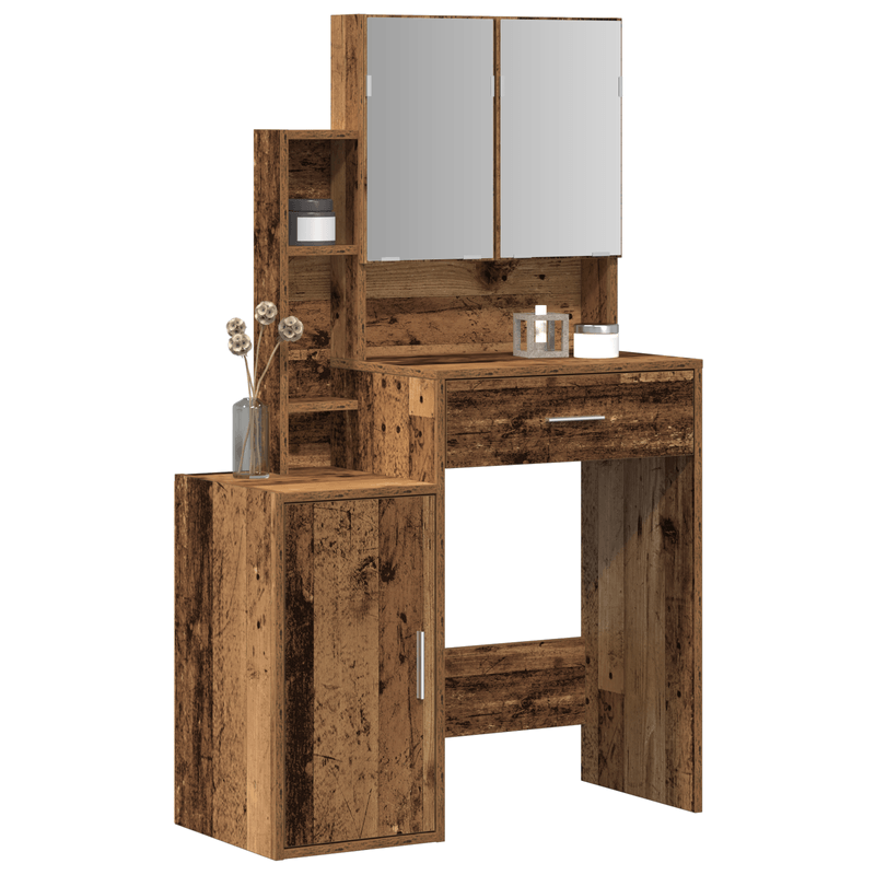 Casa si Gradina - Mobilier - Comode si corpuri - Masute de toaleta - Masa de toaleta cu oglinda & LED, lemn vechi, lemn prelucrat - Infinity.ro