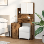 Casa si Gradina - Mobilier - Comode si corpuri - Masute de toaleta - Masa de toaleta cu oglinda & LED, lemn vechi, lemn prelucrat - Infinity.ro