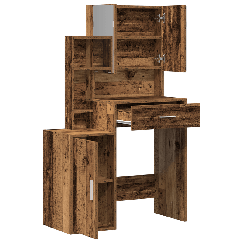 Casa si Gradina - Mobilier - Comode si corpuri - Masute de toaleta - Masa de toaleta cu oglinda & LED, lemn vechi, lemn prelucrat - Infinity.ro