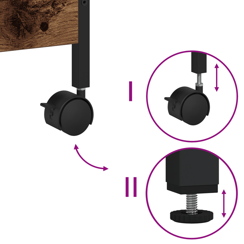 Casa si Gradina - Bucatarie si vesela - Ustensile bucatarie - Cosuri servire - Carucior de bucatarie, lemn vechi, 50x30x70 cm, lemn prelucrat - Infinity.ro