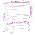 Casa si Gradina - Bucatarie si vesela - Ustensile bucatarie - Cosuri servire - Carucior de bucatarie, lemn vechi, 50x30x70 cm, lemn prelucrat - Infinity.ro