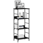 Casa si Gradina - Mobilier - Biblioteci si rafturi - Biblioteci - Biblioteca, stejar negru, 50x33x117,5 cm, lemn prelucrat & otel - Infinity.ro