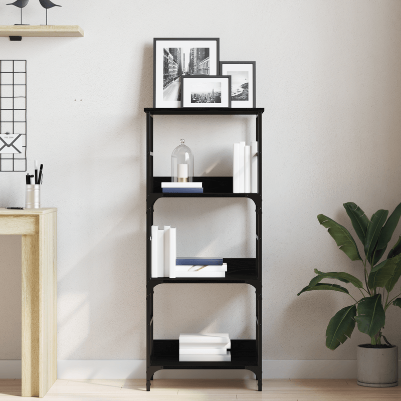 Casa si Gradina - Mobilier - Biblioteci si rafturi - Biblioteci - Biblioteca, stejar negru, 50x33x117,5 cm, lemn prelucrat & otel - Infinity.ro