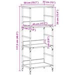 Casa si Gradina - Mobilier - Biblioteci si rafturi - Biblioteci - Biblioteca, stejar negru, 50x33x117,5 cm, lemn prelucrat & otel - Infinity.ro