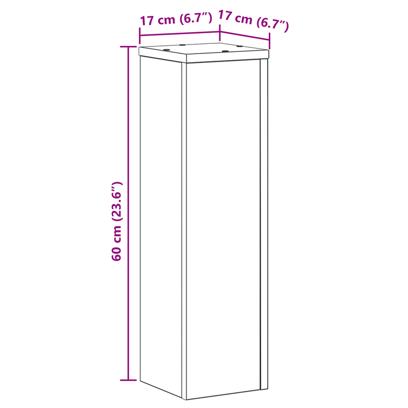 Casa si Gradina - Gradinarit si plante - Plante si ghivece - Ghivece si suporturi - Suporturi pentru plante 2 buc Negru de stejar 17x17x60 cm Lemn prelucrat - Infinity.ro