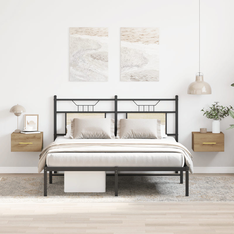 Casa si Gradina - Mobilier - Comode si corpuri - Noptiere - Noptiere de perete, 2 buc., stejar artizanal, 35x35x20 cm - Infinity.ro