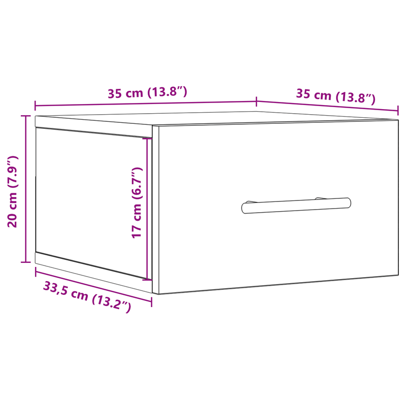 Casa si Gradina - Mobilier - Comode si corpuri - Noptiere - Noptiere de perete, 2 buc., stejar artizanal, 35x35x20 cm - Infinity.ro