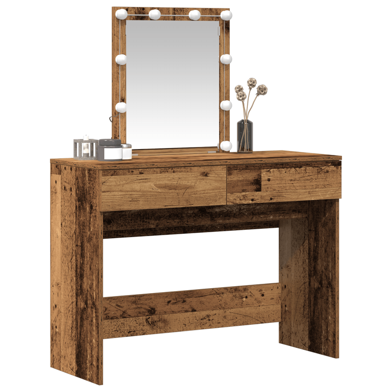 Casa si Gradina - Mobilier - Comode si corpuri - Masute de toaleta - Masa de toaleta cu oglinda & LED, lemn vechi, lemn prelucrat - Infinity.ro