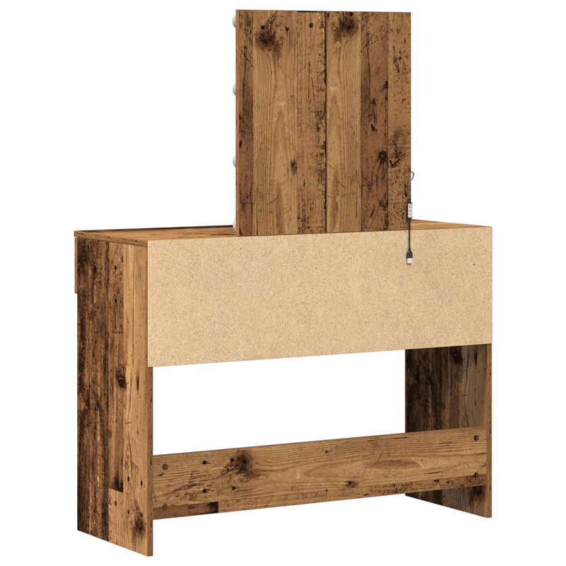 Casa si Gradina - Mobilier - Comode si corpuri - Masute de toaleta - Masa de toaleta cu oglinda & LED, lemn vechi, lemn prelucrat - Infinity.ro