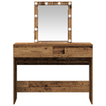Casa si Gradina - Mobilier - Comode si corpuri - Masute de toaleta - Masa de toaleta cu oglinda & LED, lemn vechi, lemn prelucrat - Infinity.ro