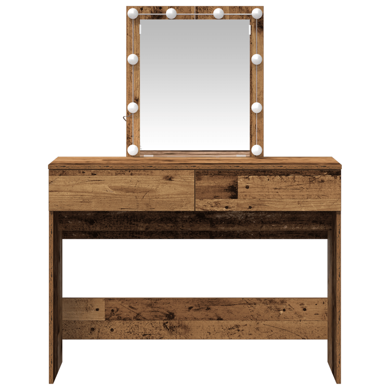 Casa si Gradina - Mobilier - Comode si corpuri - Masute de toaleta - Masa de toaleta cu oglinda & LED, lemn vechi, lemn prelucrat - Infinity.ro